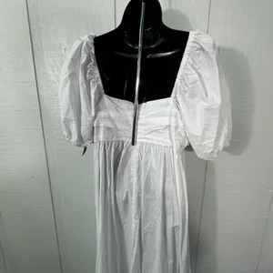 Know One Cares White Empire Cut Poplin Puff Sleeve Midi Dress Size Large NWT thumbnail 9
