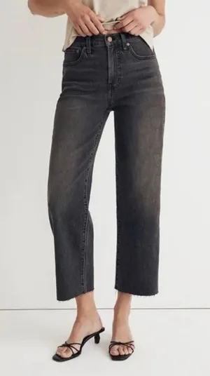 Madewell The Perfect Vintage Wide-Leg Crop Jean In Black thumbnail 2
