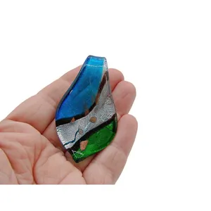 Blue Green Silver Fashion Glass Teardrop Pendant Jewelry Gifts Necklace Charm 2" thumbnail 10