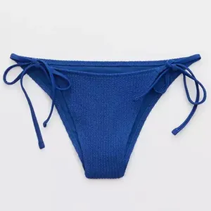 Aerie Blue Crinkle Side Tie Bikini Bottoms thumbnail 3