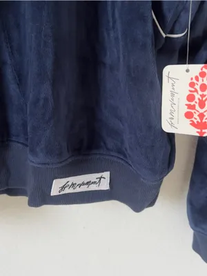 Free People Chalet Layer Velvet Top - Midnight Navy Blue White Combo - NWT thumbnail 4
