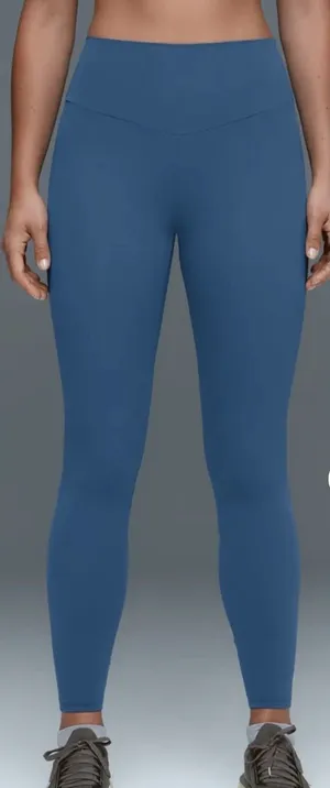 Oysho Sport Comfortlux deep blue High-Waist lettuce hem Performance Leggings, XS thumbnail 1