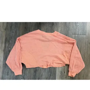 Out From Under Waffle Knit Henley Top Peach Coral Size Small Cozy Lounge thumbnail 6