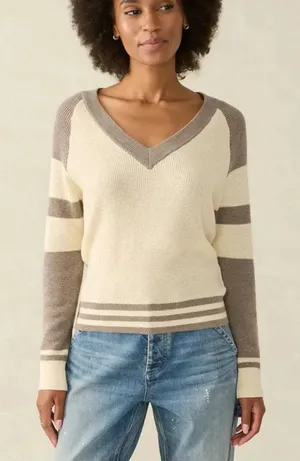 Faherty Throwback V-Neck Knit Sweater Women’s Medium thumbnail 1