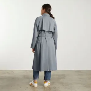 EVERLANE The Gathered Drape Trench Coat in Grey Small thumbnail 2