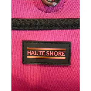 Haute Shore Grey Black Animal Print Neoprene Tote Pink Stripe Shoulder Bag thumbnail 6