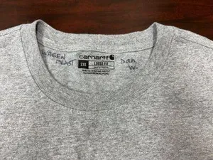 Carhartt Light Heather Grey Mens Loose Fit Short Sleeve Shirt Size 2XL thumbnail 2