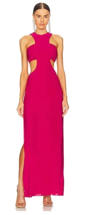 ✨ MISA Los Angeles Lyra Cutout Maxi Dress Fuchsia Pink Revolve XS NWOT ✨‎ thumbnail 1