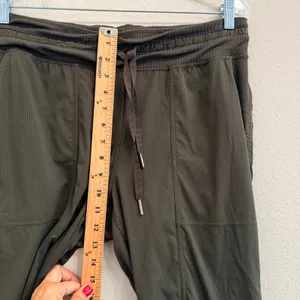 Lululemon Dance Studio Crop II Unlined Pants Dark Olive Women's 10 Drawstring thumbnail 13