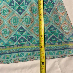 Espresso Teal and Coral Geometric Knee Length Y2K Women’s Dress thumbnail 6