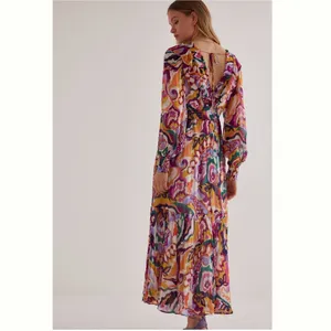 Anthropologie The Odetta Ruffled V-Neck Dress Pink Floral thumbnail 3