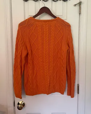 Y2K Boden Orange Swedish Cable Knit Jumper thumbnail 5