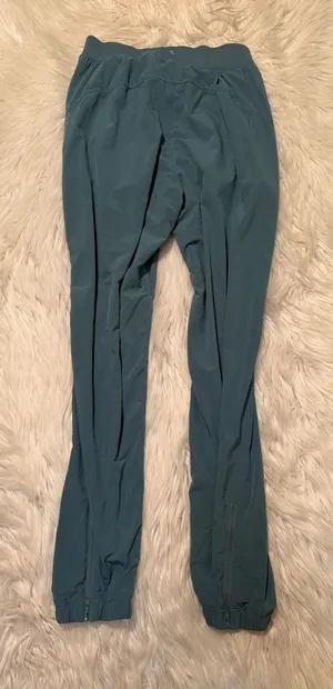 Halara Women's Sz XS High Waist Eyelet 2-in-1 Zip Hem Running Joggers Stone Blue thumbnail 1
