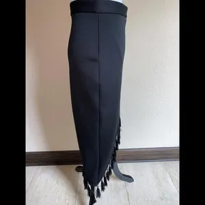 asos Form Fitting size 6 Black Tassels Skirt Made In UK‎ thumbnail 3