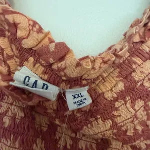 Gap Floral Ruched Puff Sleeve Boxy Square Neck Blouse Top Cotton Blend Size‎ XXL thumbnail 5