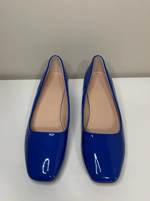 Blue Patent Low Block Heel Pumps Size 6 thumbnail 2