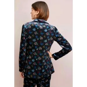 Anthropologie ETT:TWA Blooming Floral‎ Corduroy Blazer Jacket Academia Size 2 thumbnail 8
