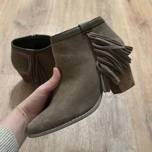SIMPLY EMMA | Women's Taryn Tan Suede Fringe Ankle Bootie, Size 7‎ thumbnail 1