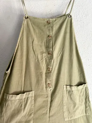 Billabong Beach Cruiser Playsuit Olive Green Wide Leg Jumpsuit XL thumbnail 3