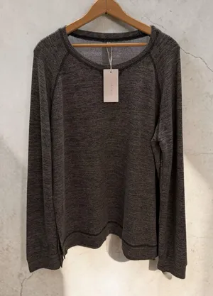 Aokosor Women's Raglan Long‎ Sleeve Crewneck Lightweight Sweatshirt Grey Marl XL thumbnail 1