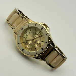 Women’s Gold Tone Chronograph Style Dial Watch Working New Battery thumbnail 1