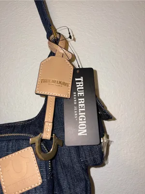 NWT True Religion Denim Embroidered Horseshoe Shoulder Bag Hobo Y2K Streetwear thumbnail 5
