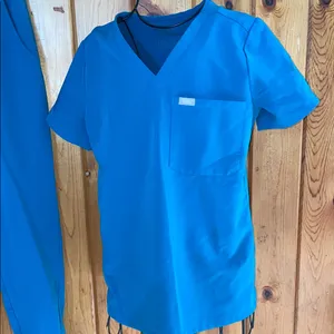 FIGS Blue Scrub Set with Zamora pants and caterinia scrub top XS/SM thumbnail 3