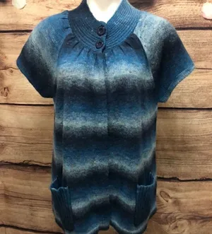 Dressbarn blue ombré short sleeve sweater thumbnail 1