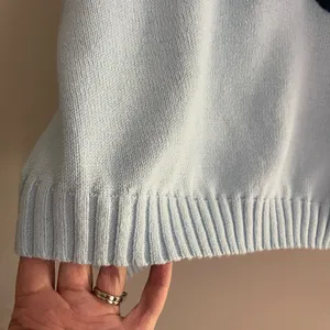 Sincerely Jules OUI Cropped Sweater Size M Baby Blue Pastel Coquette Spell Out thumbnail 7