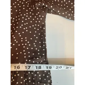 Baby Doll Polka Dot Tiered Midi Dress Brown Cream Balloon Sleeves Boho Western S thumbnail 10