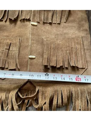 Vintage Brown Suede Leather western vest fringe Womens Sz M handmade in Mexico thumbnail 12