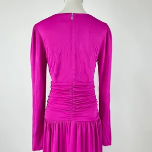NWOT Farm Rio Pink 3d Roses Long Sleeve Draped Midi Dress Size S thumbnail 9