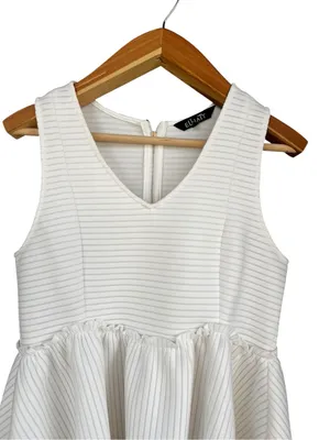 ELLIATT ivory white Sunset Ponte Fit & Flare Mini Dress L thumbnail 3