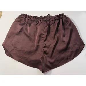 Abercrombie & Fitch Brown Satin Loungewear Shorts Paperbag Waist Small‎ Cozycore thumbnail 4