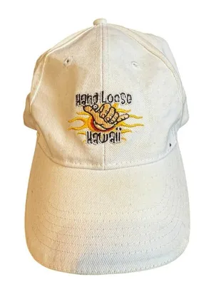 Hang Loose Hawaiii Baseball Hat‎ Adjustable Black thumbnail 1