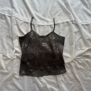 Vintage Sitting Pretty Black Metallic Crackle Cami thumbnail 6