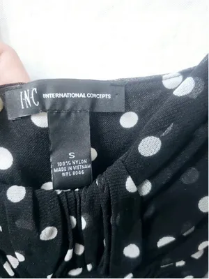 Women's INC International Concepts Polka Dot Mini Dress, Size S, Black/White thumbnail 4