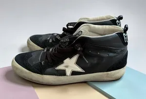 GOLDEN GOOSE Women’s Black Leather Hi Top Sneakers Size 36 / US 6 thumbnail 1