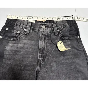 Levi's Premium Women Baggy Dad Straight Leg Mid Rise Jeans 24 Black Side Stripes thumbnail 12