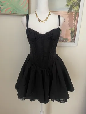Babyboo Josie Corset Mini Dress in Black Size XS thumbnail 4