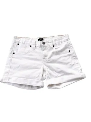 J. Crew Denim Roll-up Cotton Short in White Size 0 thumbnail 3