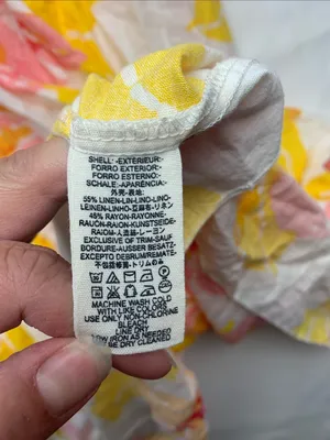 Free People size small floral tropical White Tiered Sundress Pink Yellow Print thumbnail 7
