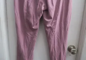 PINK Victoria's Secret shoelace front leggings pink nation on left leg drawstring in pink and white size medium. thumbnail 10