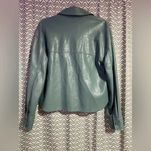 7 For All Mankind | Faux Leather Shirt Jacket, size S thumbnail 4