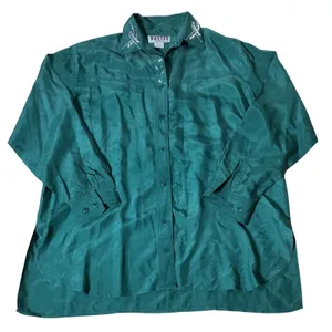 Wanted by Beads Westerncore Womens XS‎ 100% Silk Studded Western Blouse thumbnail 1