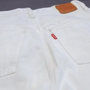 Levi's 501 Skinny Jeans‎ Women 28 White Distressed Button Fly High Rise Denim thumbnail 5