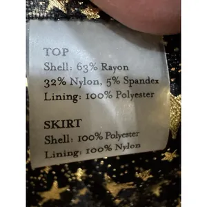 High Low Black Satin Skirt Celestial Tulle Lining Train Size Small Witchy Goth thumbnail 5