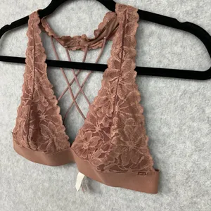 Victorias Secret Brown Lace Strappy Sexy Racerback M Bralette Bra Top Tank thumbnail 2