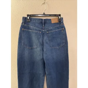 Madewell Baggy Straight Jeans Medium Dark Wash Denim Blue‎ Womens Size 26X30 EUC thumbnail 5
