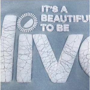 ALIVE Beautiful Day Crewneck Pullover Women M Sky Blue Unisex Oversize Stylish thumbnail 11
